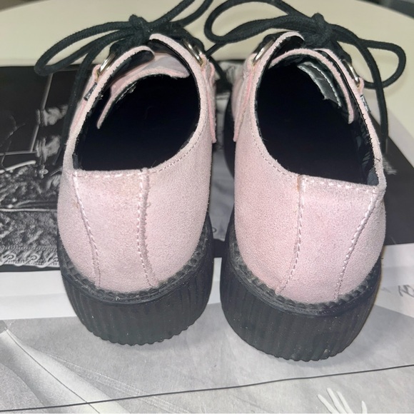 T.U.K Punk Baby Pink Suede Creepers - Picture 8 of 13